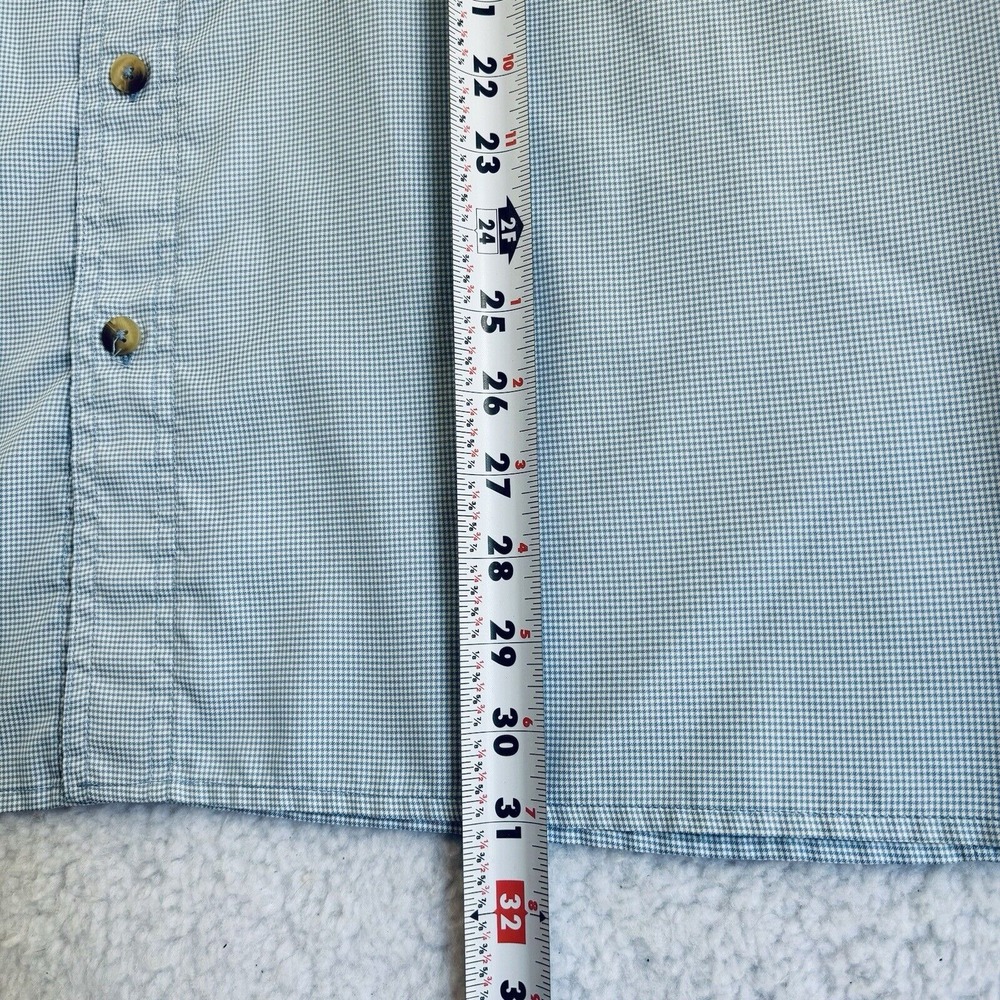 Magellan Men XL Blue White Check Short Sleeve Button Down Relaxed Fish Gear - Picture 7 of 12